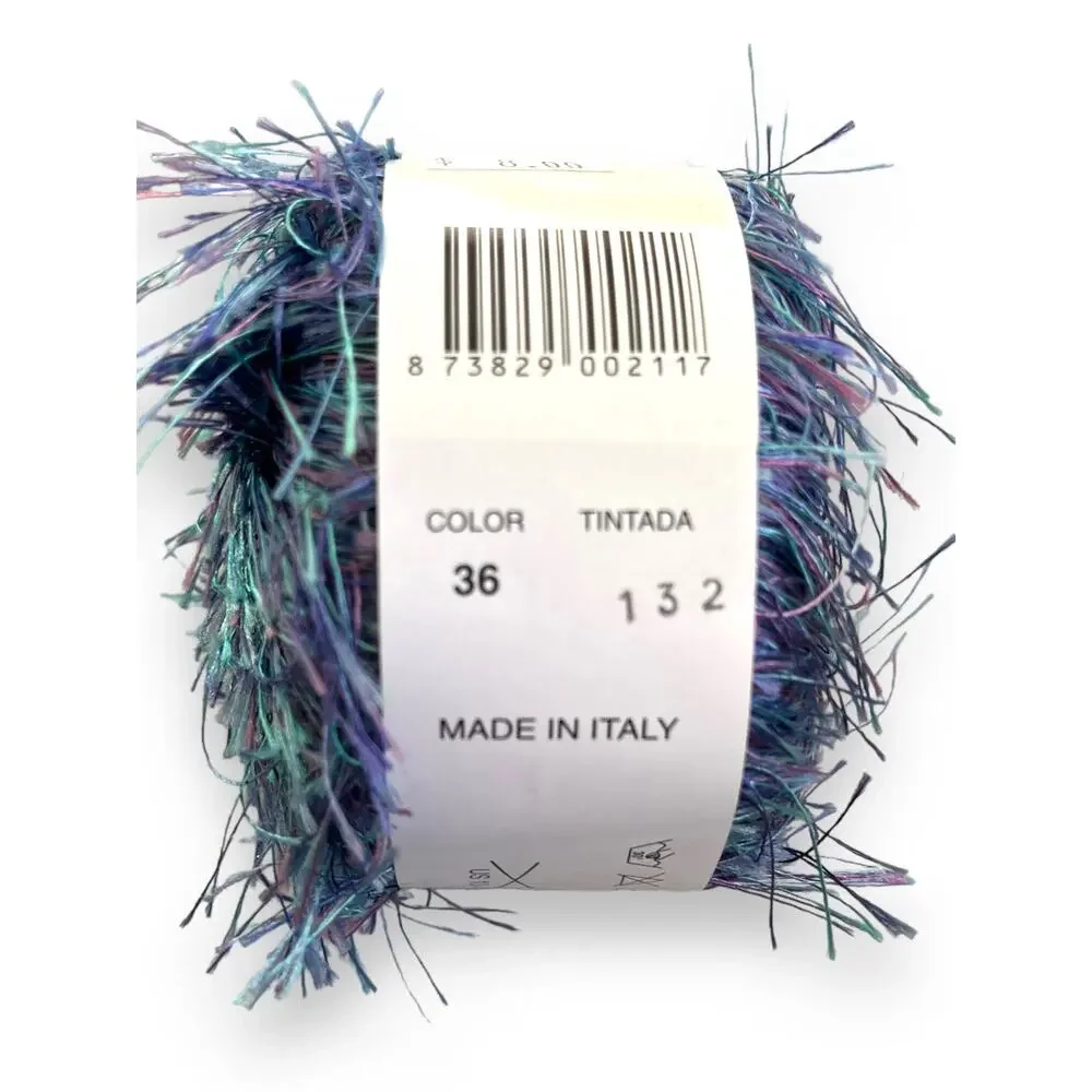 3 skeins Filati FF PARK Eyelash Yarn | 36 Blue Lavender | Made in Italy - Picture 6 of 7